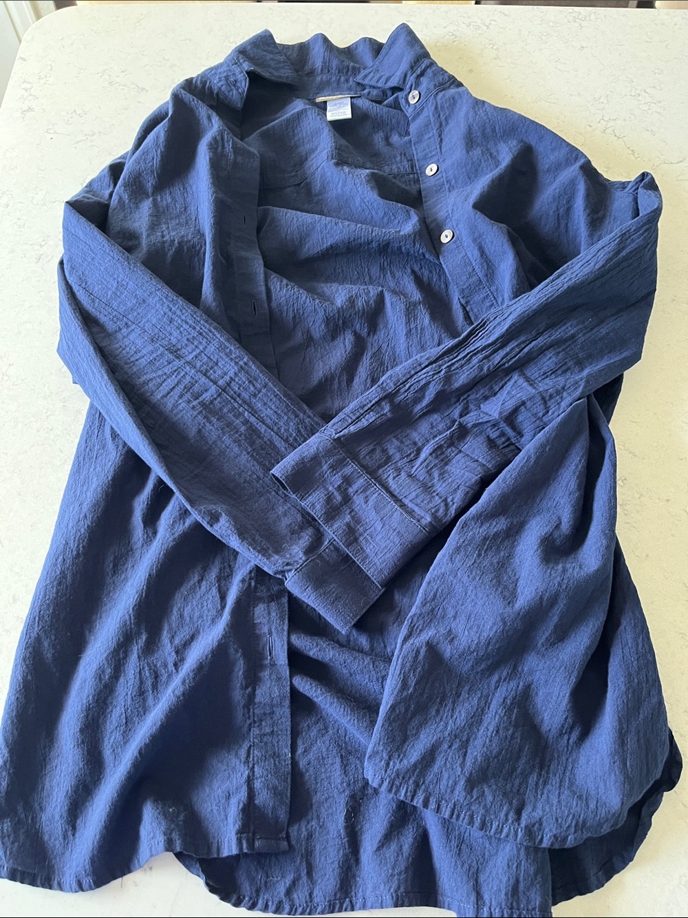 Tommy Bahama Navy Lightweight Button-Up Shirt Jacket